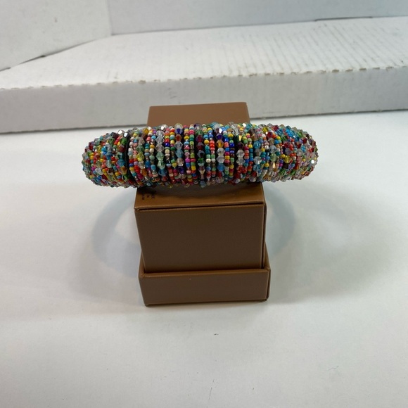 Unbranded Accessories - Beaded Headband in Black Multi colorful Glamorous Headband for Ladie